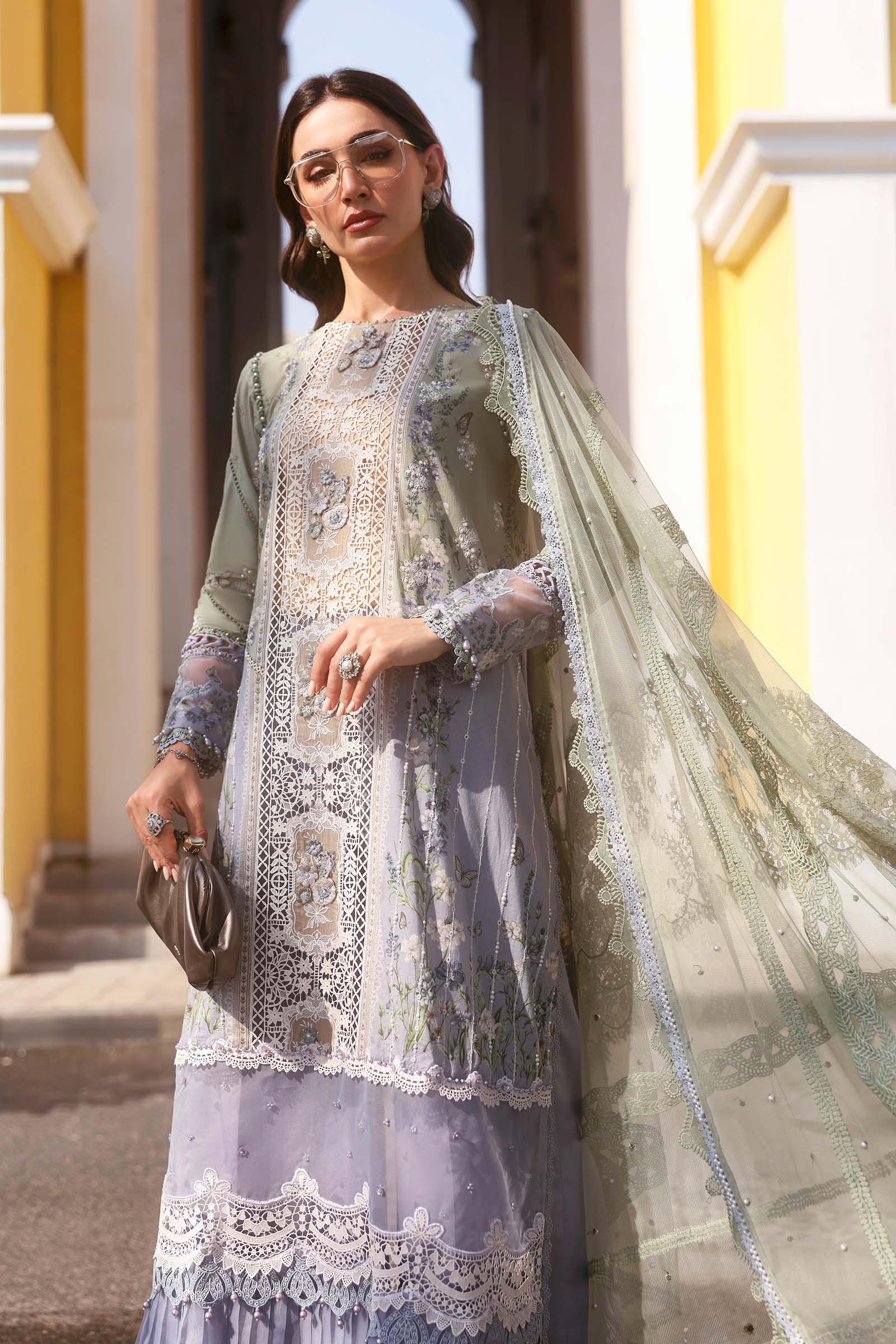 3 Piece Unstitched Embroidered Lawn Suit - Image 3