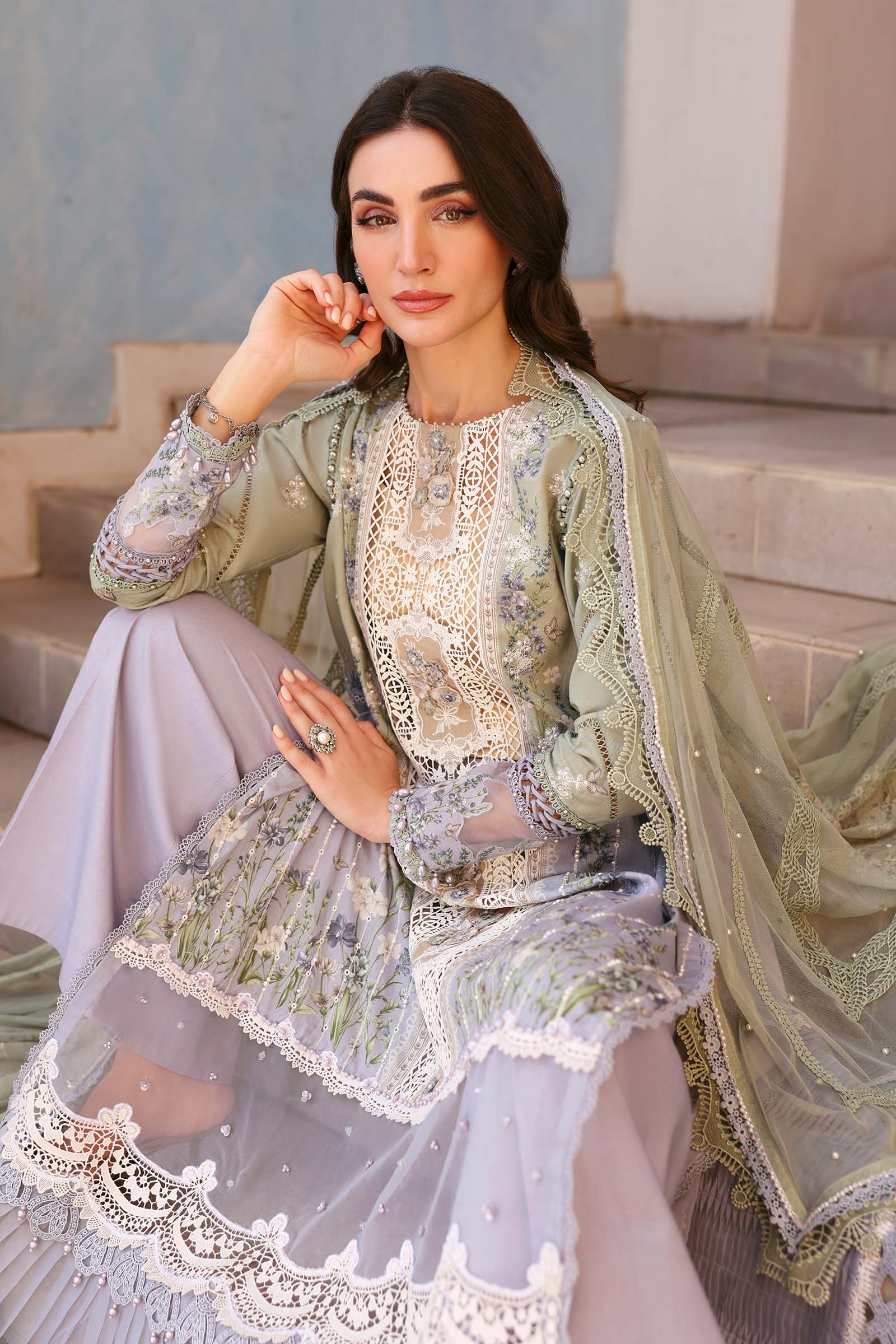 3 Piece Unstitched Embroidered Lawn Suit - Image 4