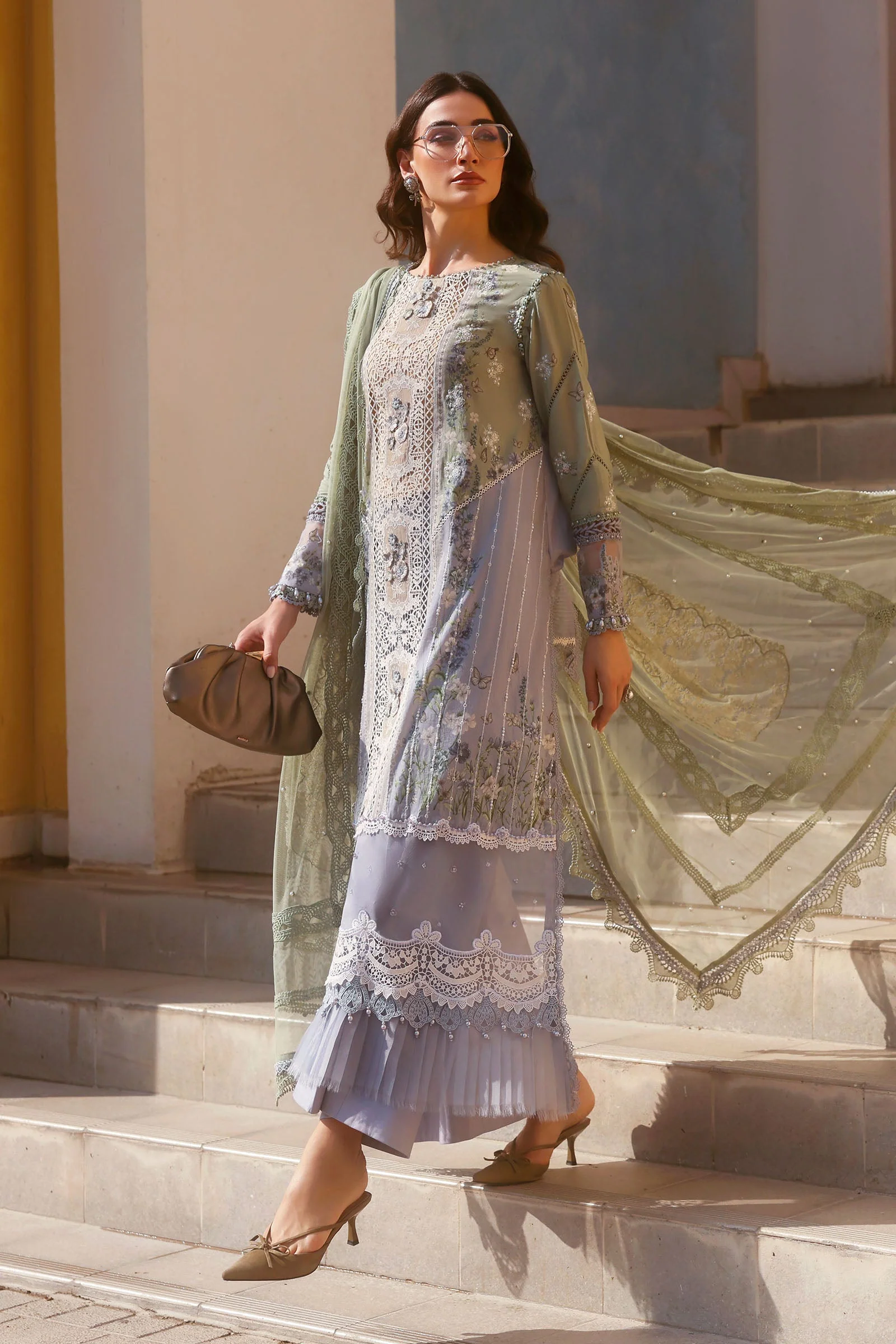3 Piece Unstitched Embroidered Lawn Suit - Image 6