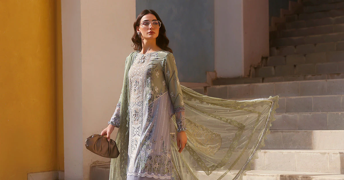 3 Piece Unstitched Embroidered Lawn Suit - Image 8
