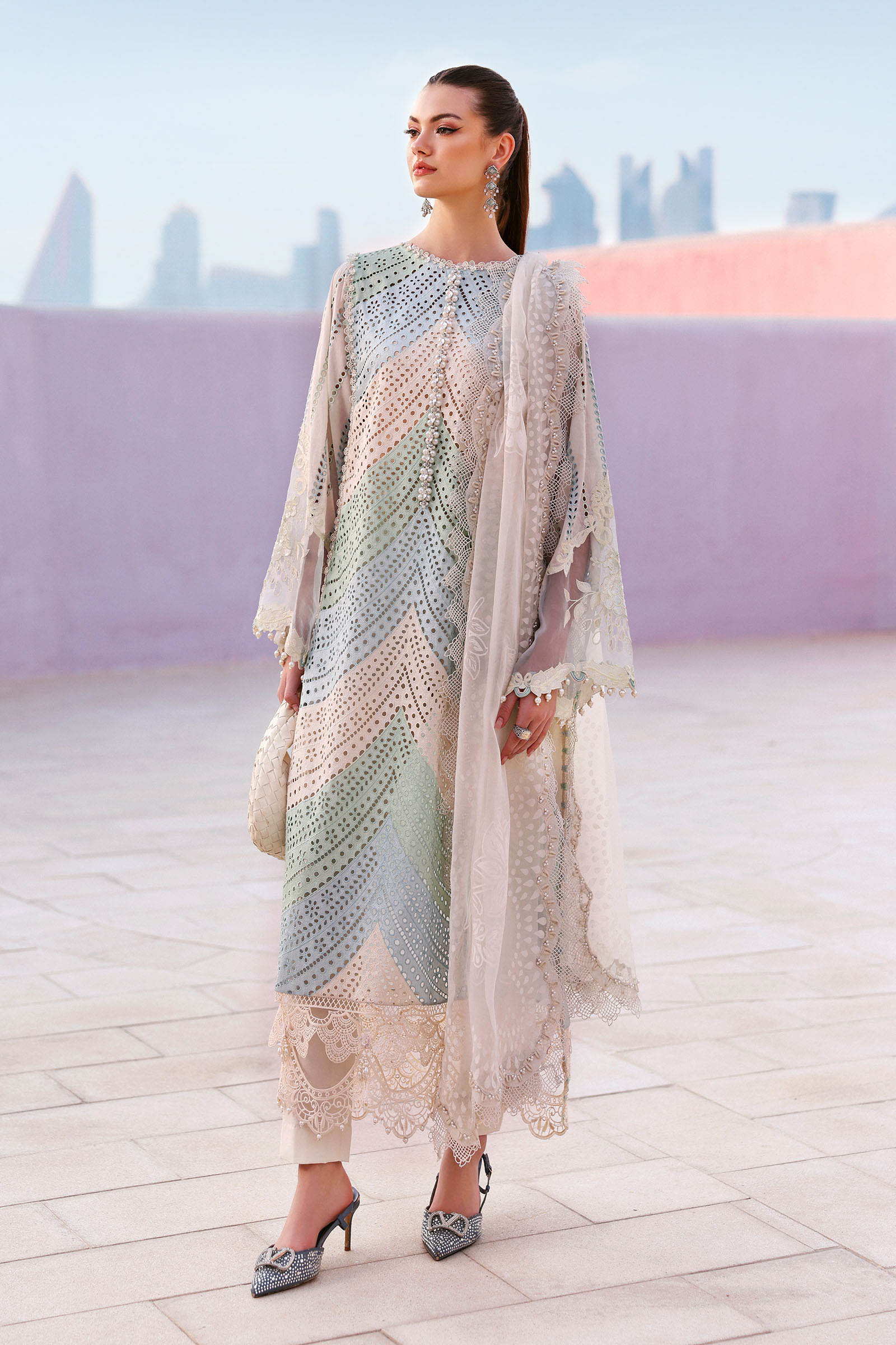 3 Piece Unstitched Embroidered Lawn Suit - Image 4