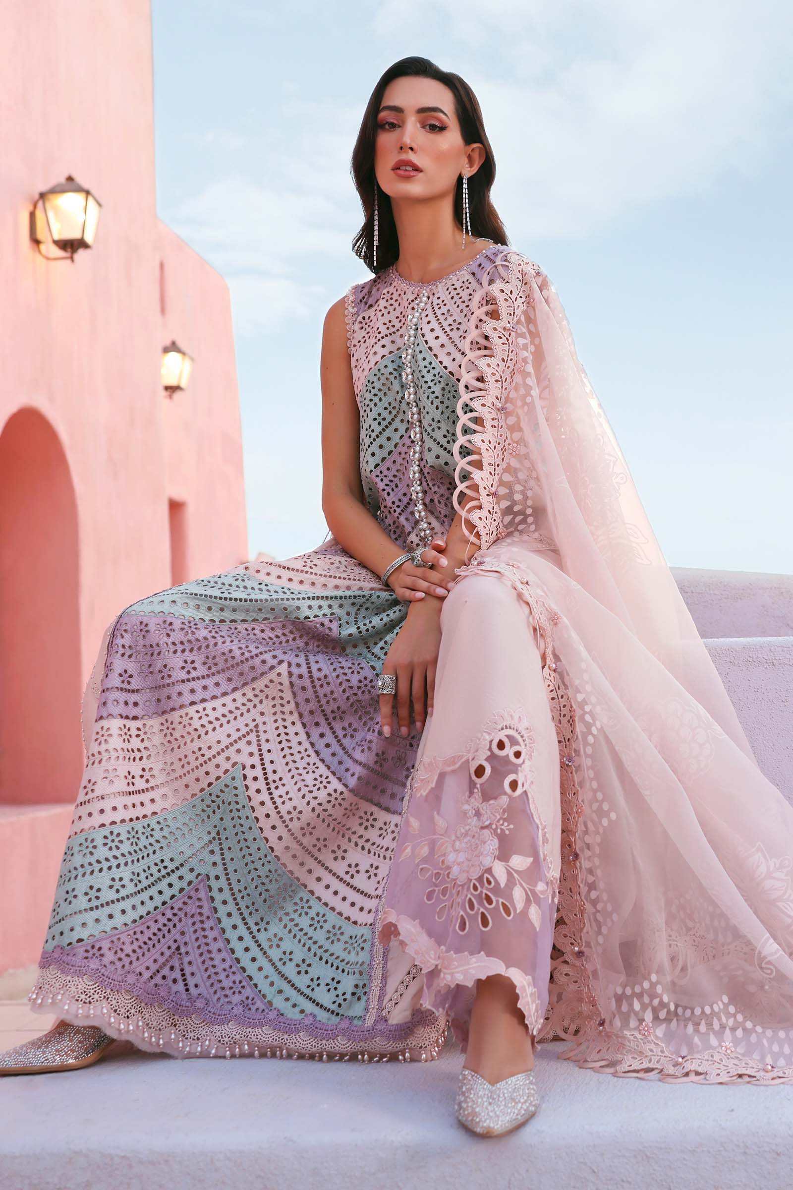 3 Piece Unstitched Embroidered Lawn Suit - Image 3