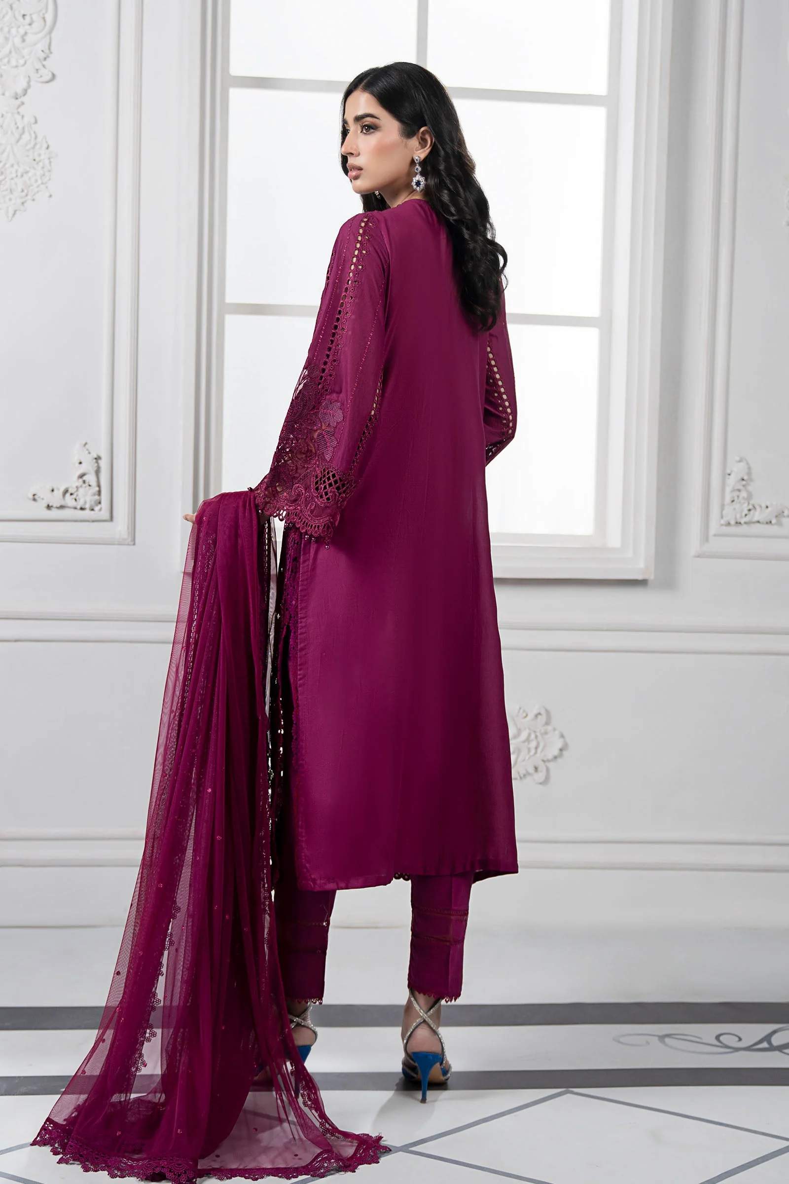 3 Piece Embroidered Lawn Suit | DS-2502-B - Image 10
