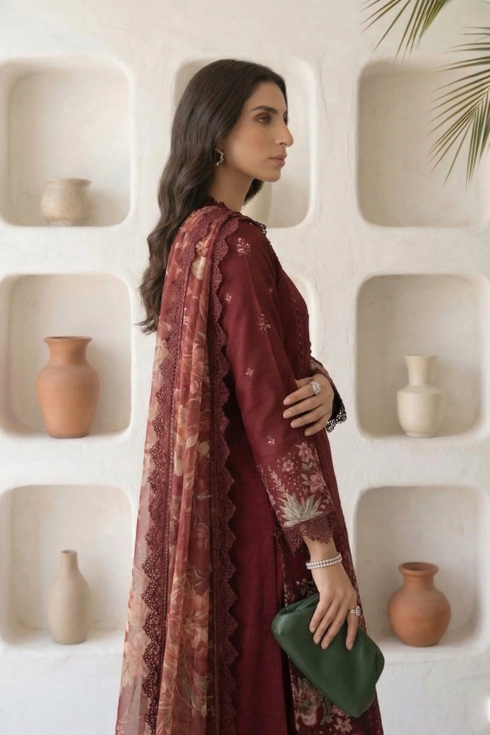 3 Piece Embroidered Lawn Suit - Image 4