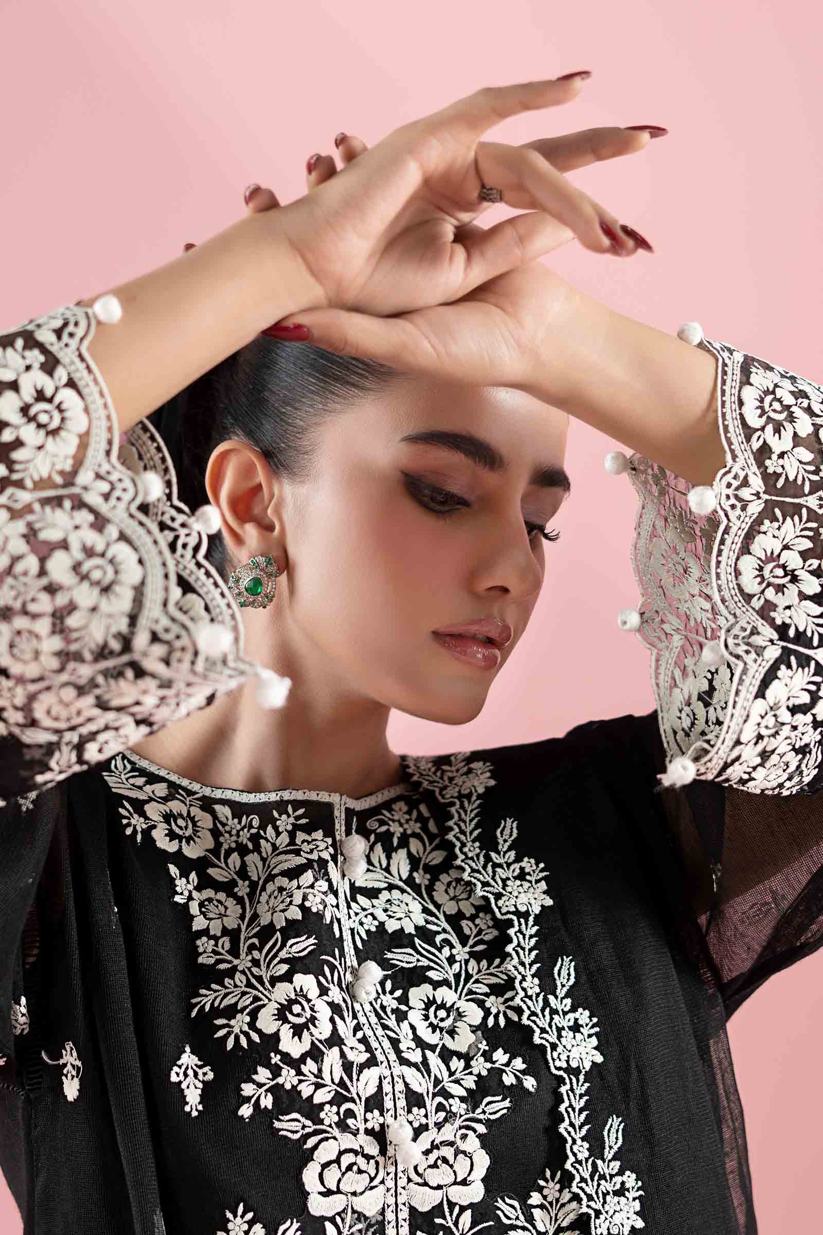 3 Piece Embroidered Cotton Net Suit - Image 7