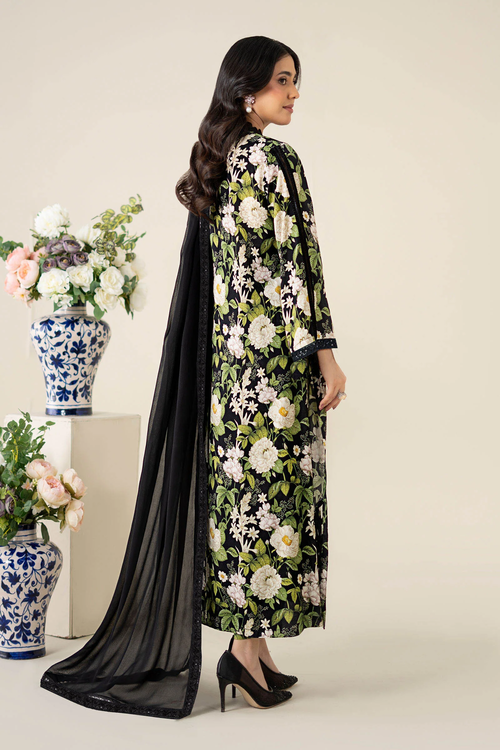3 Piece Printed Raw Silk Suit - Image 7