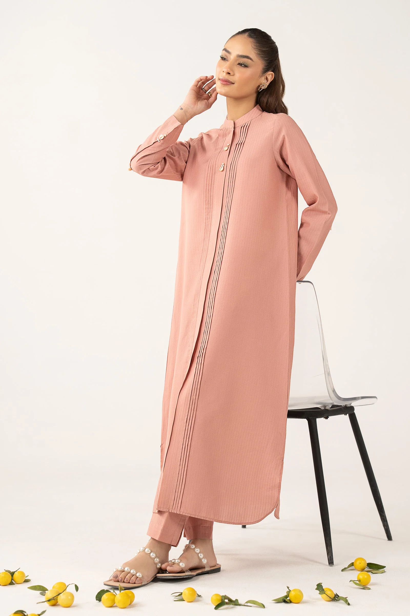 2 Pc Dyed Pinstripe Cotton Suit - Image 5