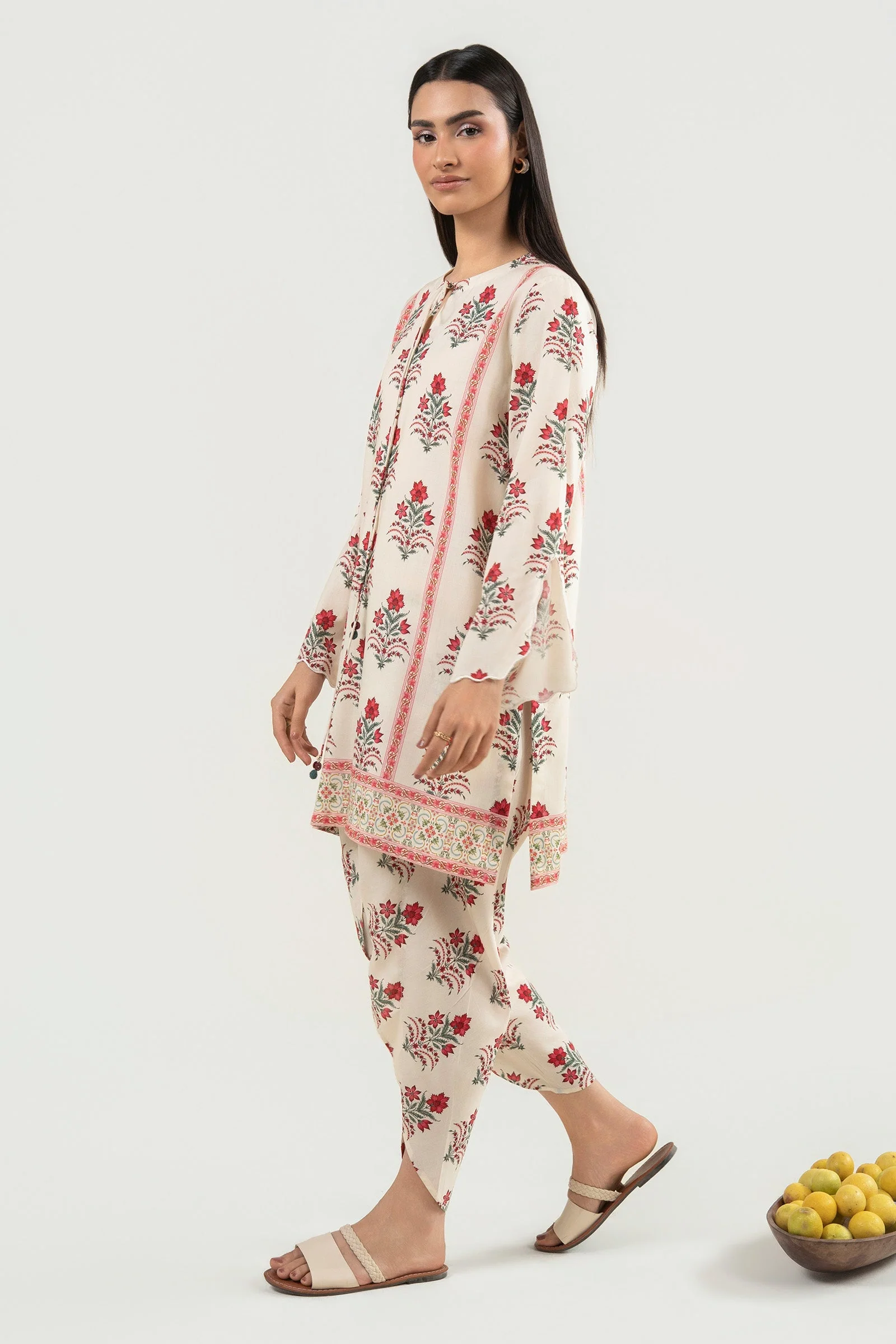 2 Pc Printed Arabic Lawn Suit - Image 11