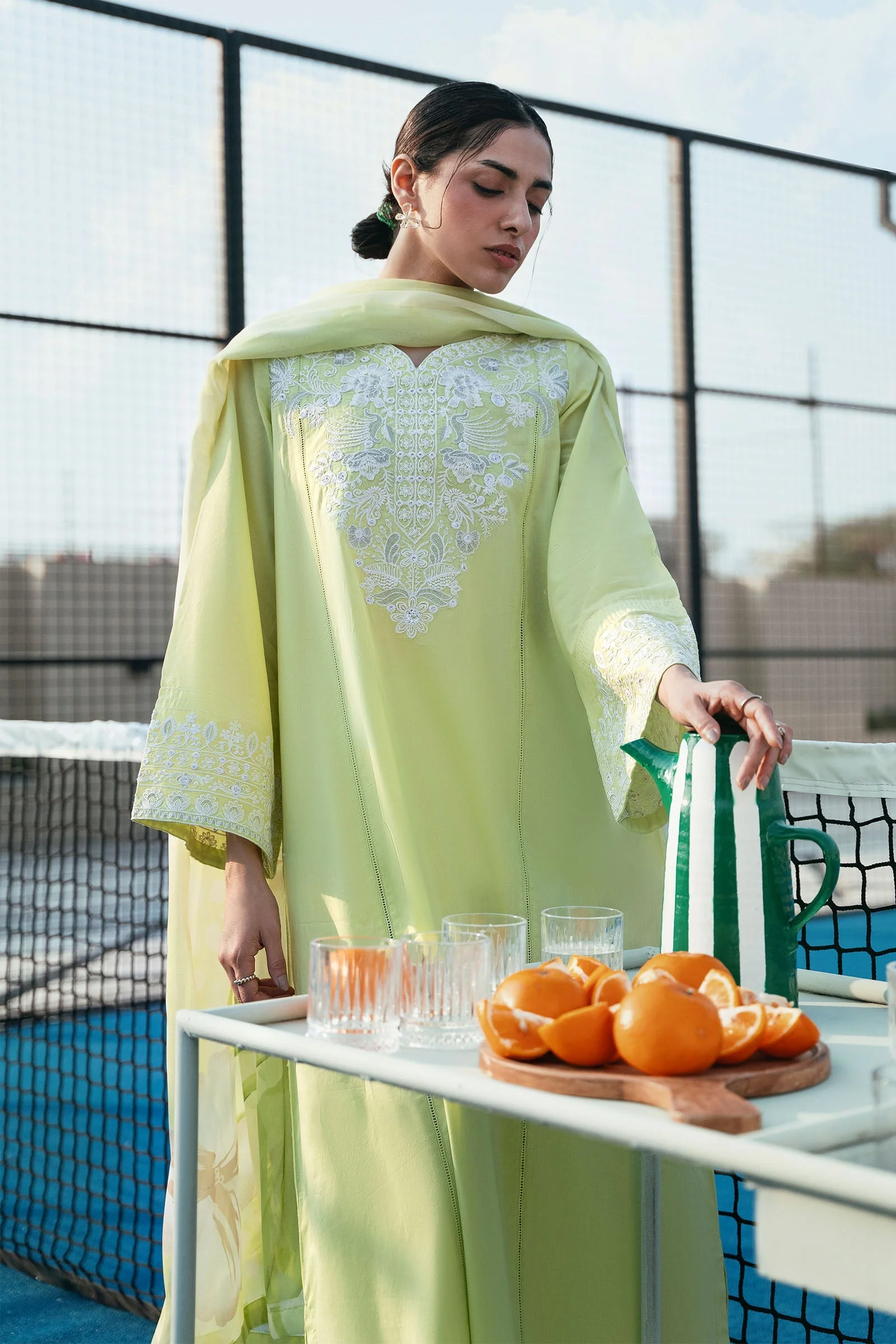 2 Pc Embroidered Arabic Lawn Suit - Image 3