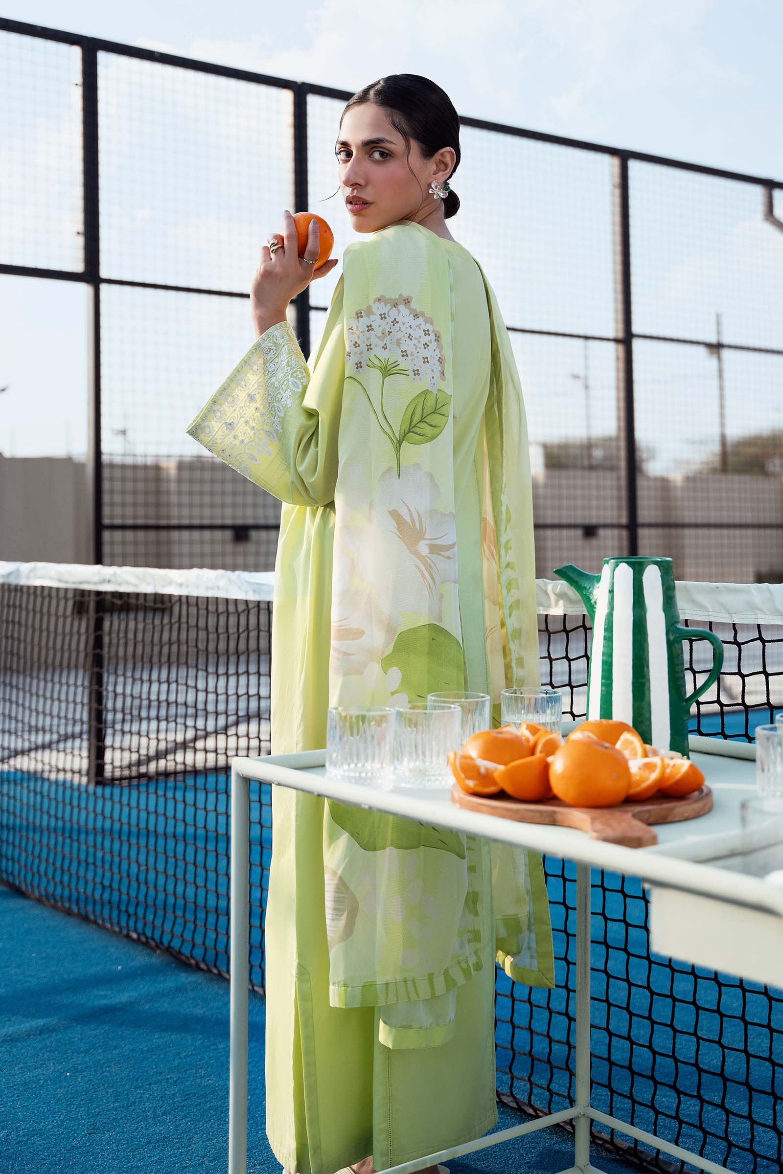 2 Pc Embroidered Arabic Lawn Suit - Image 6