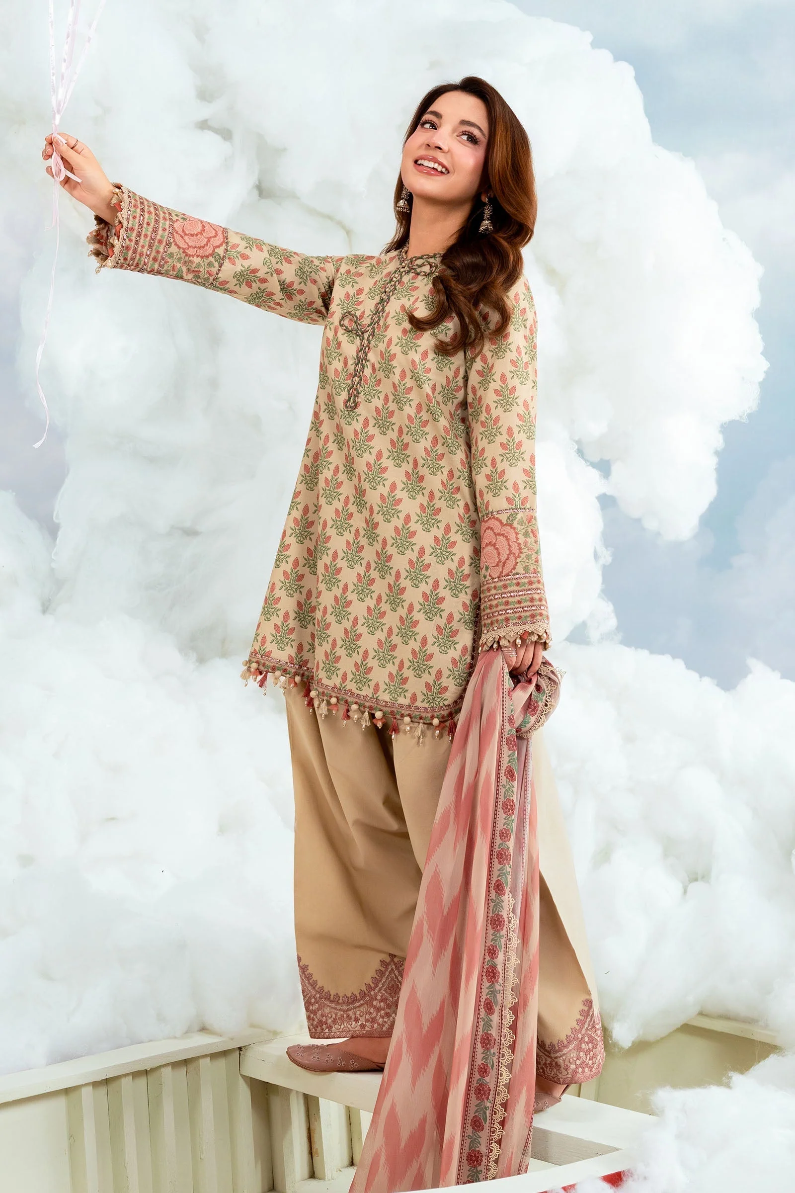 3 Pc Unstitched Embroidered Lawn Suit - Image 8