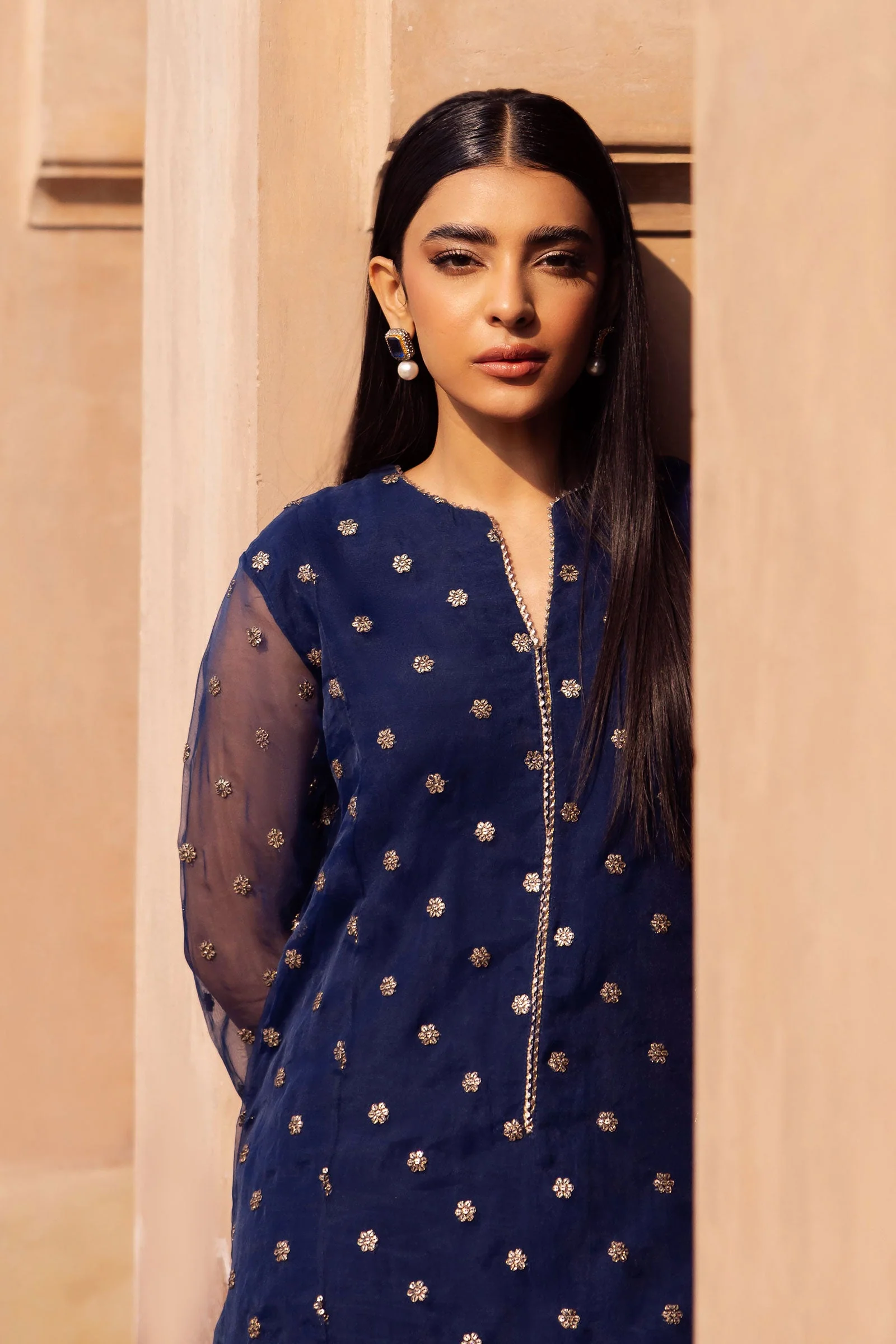 2 Pc Embroidered Organza Suit - Image 4