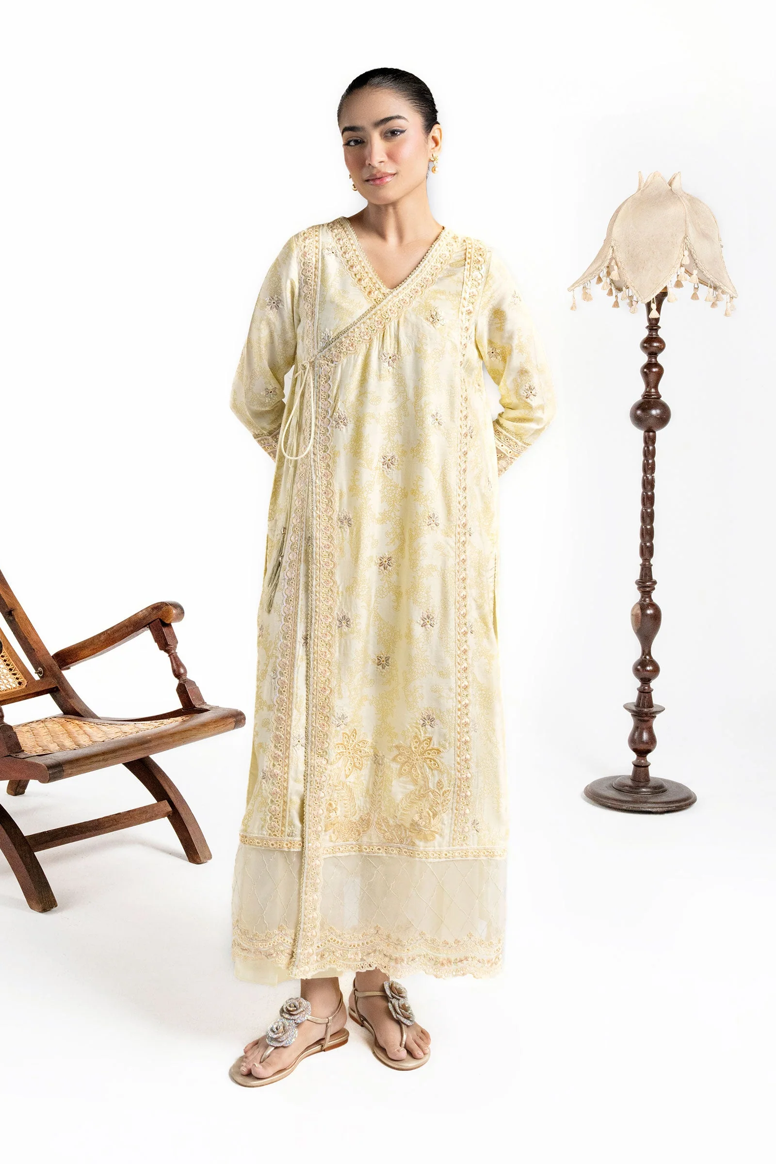 2 Pc Embroidered Raw Silk Suit - Image 3