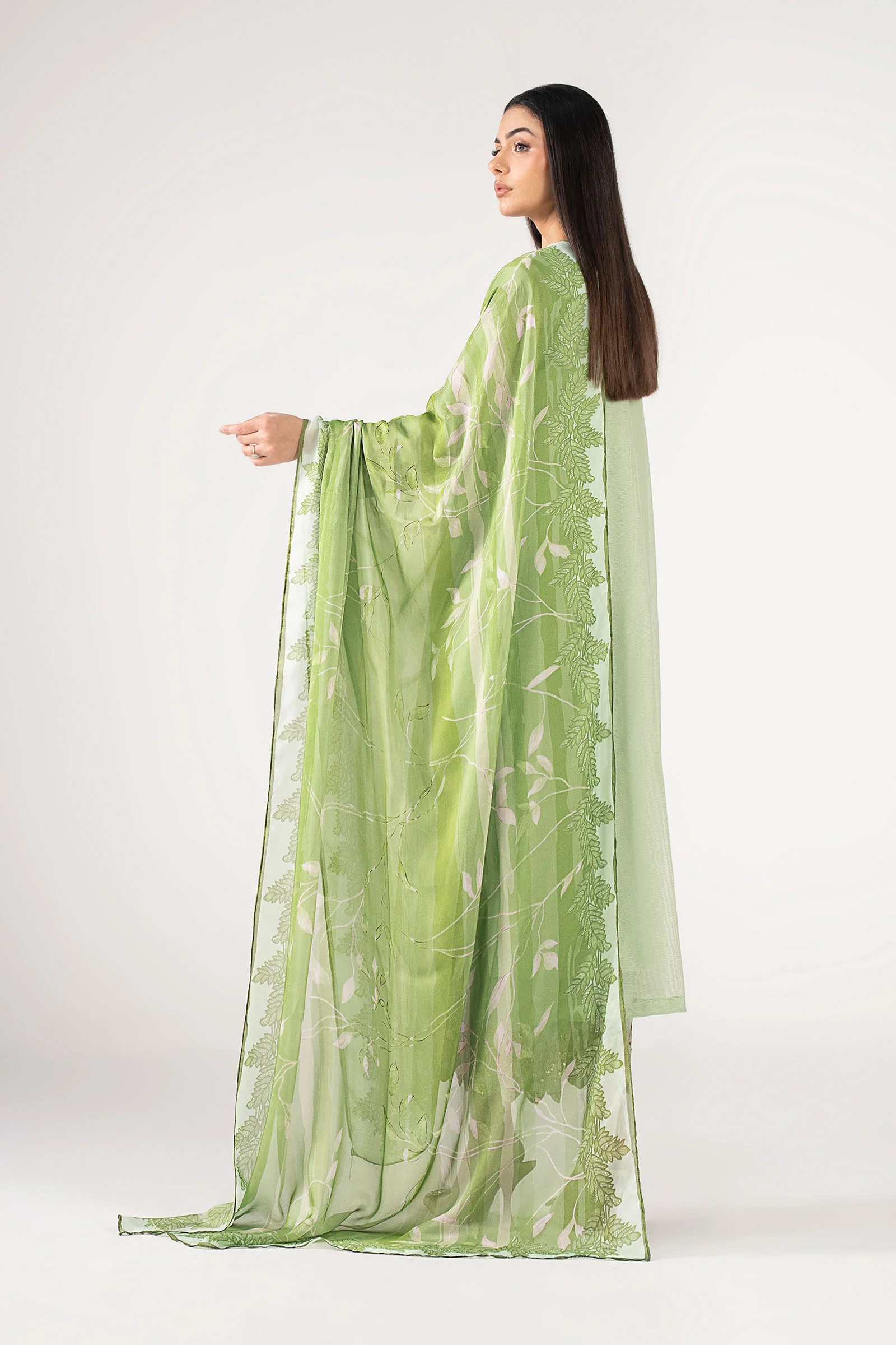 3 Pc Embroidered Silk Cotton Net Suit - Image 8