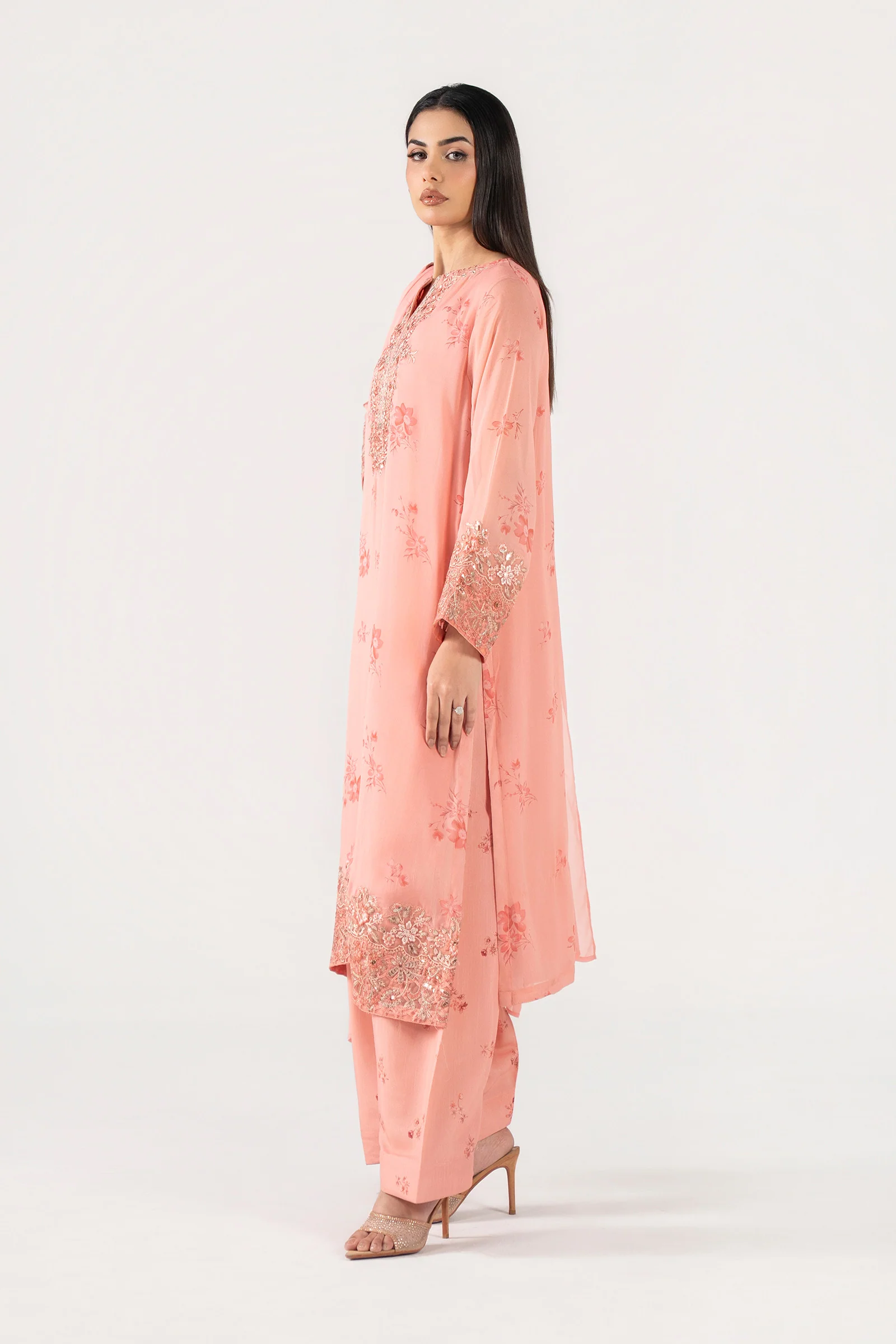 3 Pc Embroidered Chiffon Suit - Image 7