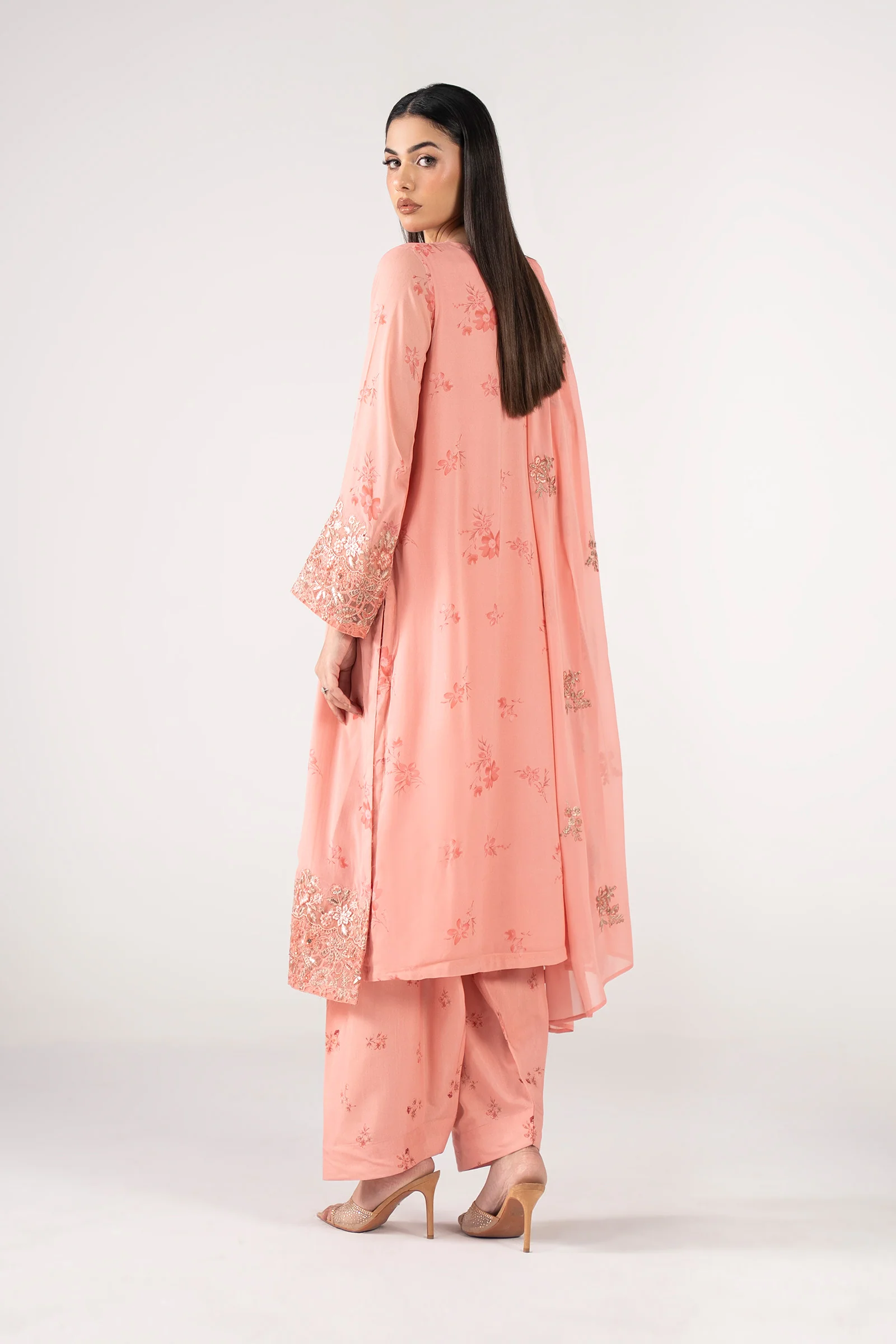 3 Pc Embroidered Chiffon Suit - Image 8