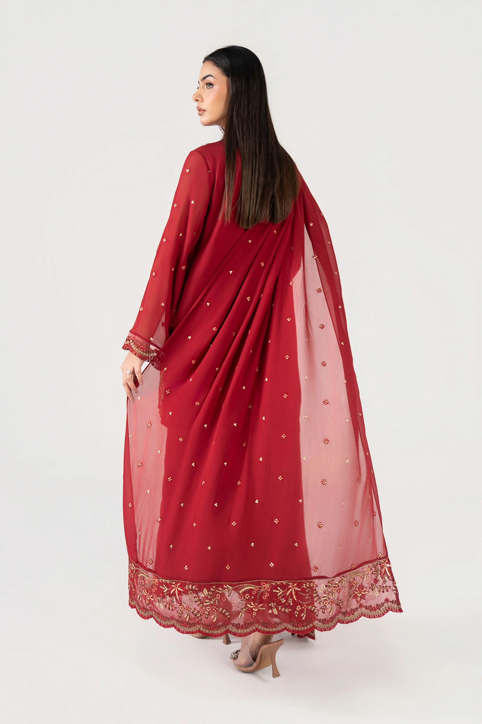3 Pc Embroidered Chiffon Suit - Image 9