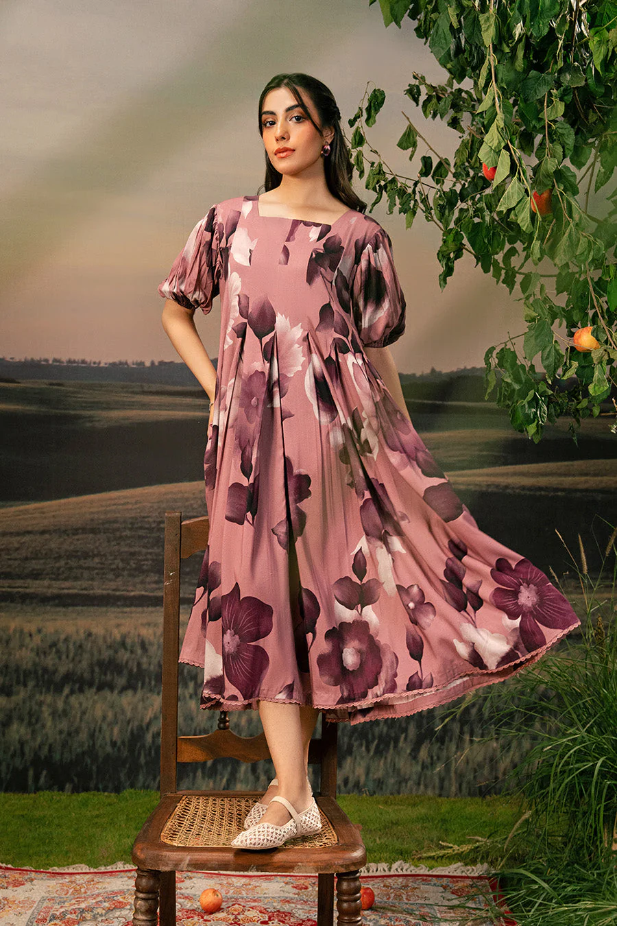 3 Pc Unstitched Embroidered Arabic Lawn Suit | MB-PFUS25-01A - Image 4
