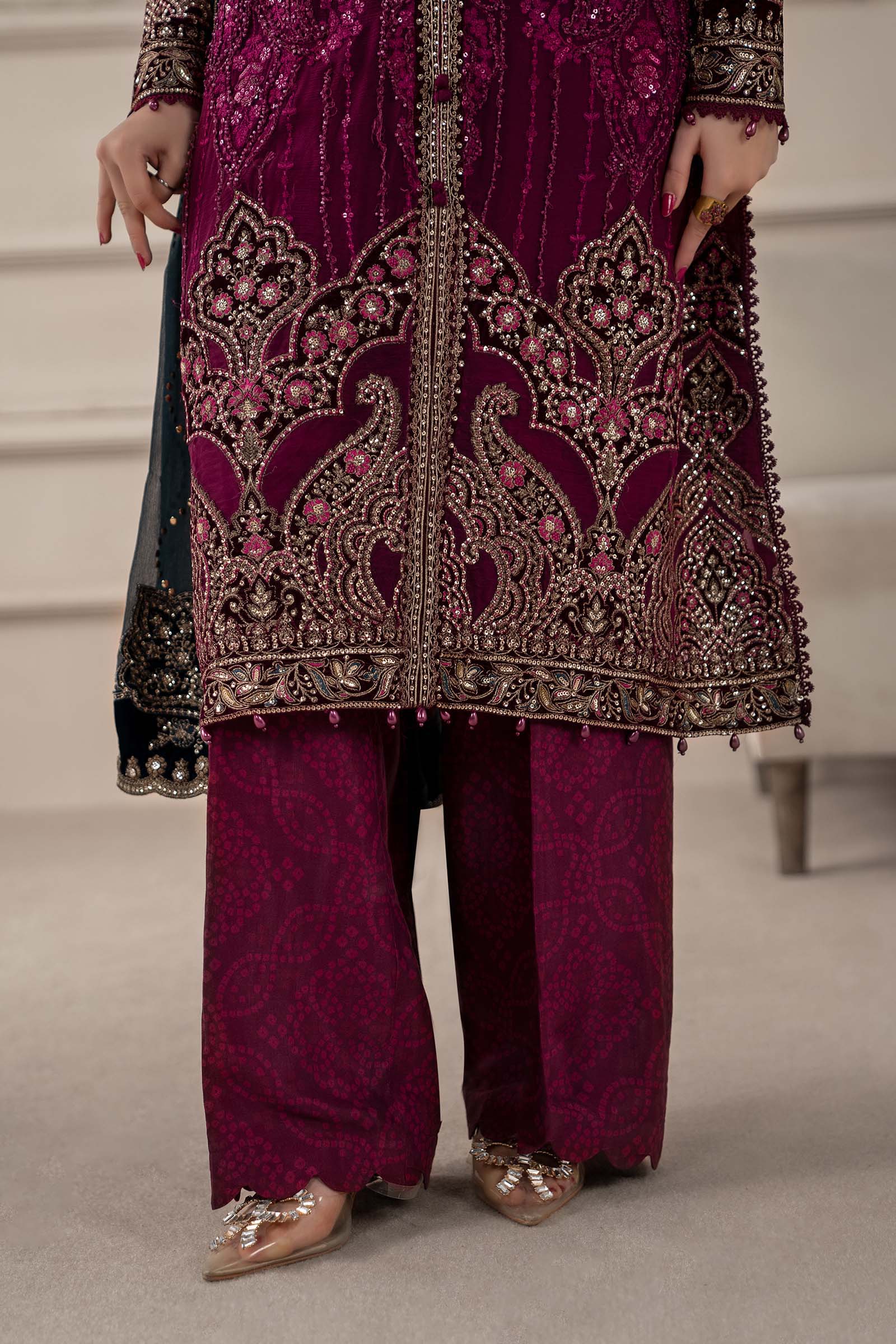 3 Piece Embroidered Chiffon Suit | MCS-25-102 - Image 5
