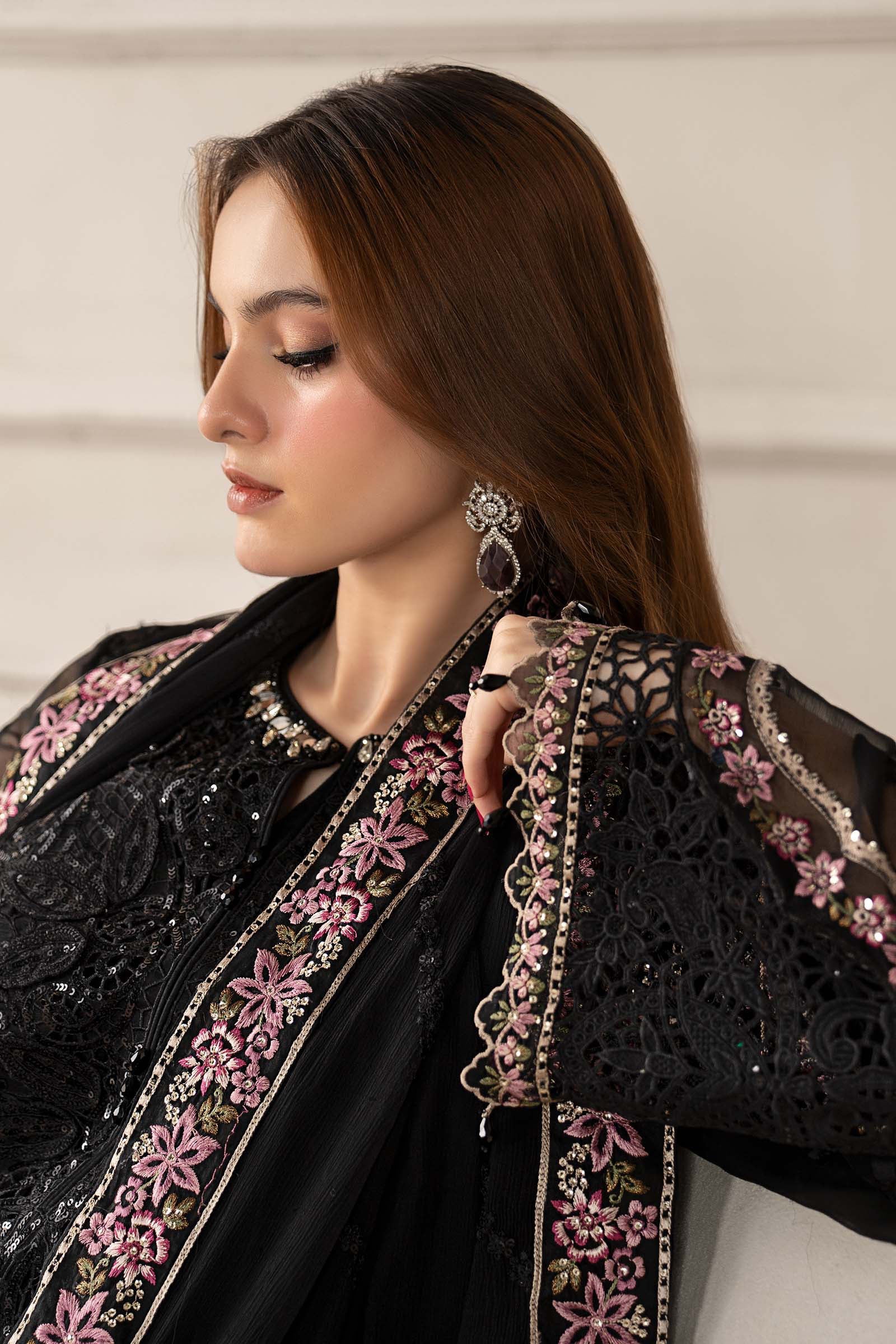 3 Piece Embroidered Chiffon Suit | MCS-25-104 - Image 3