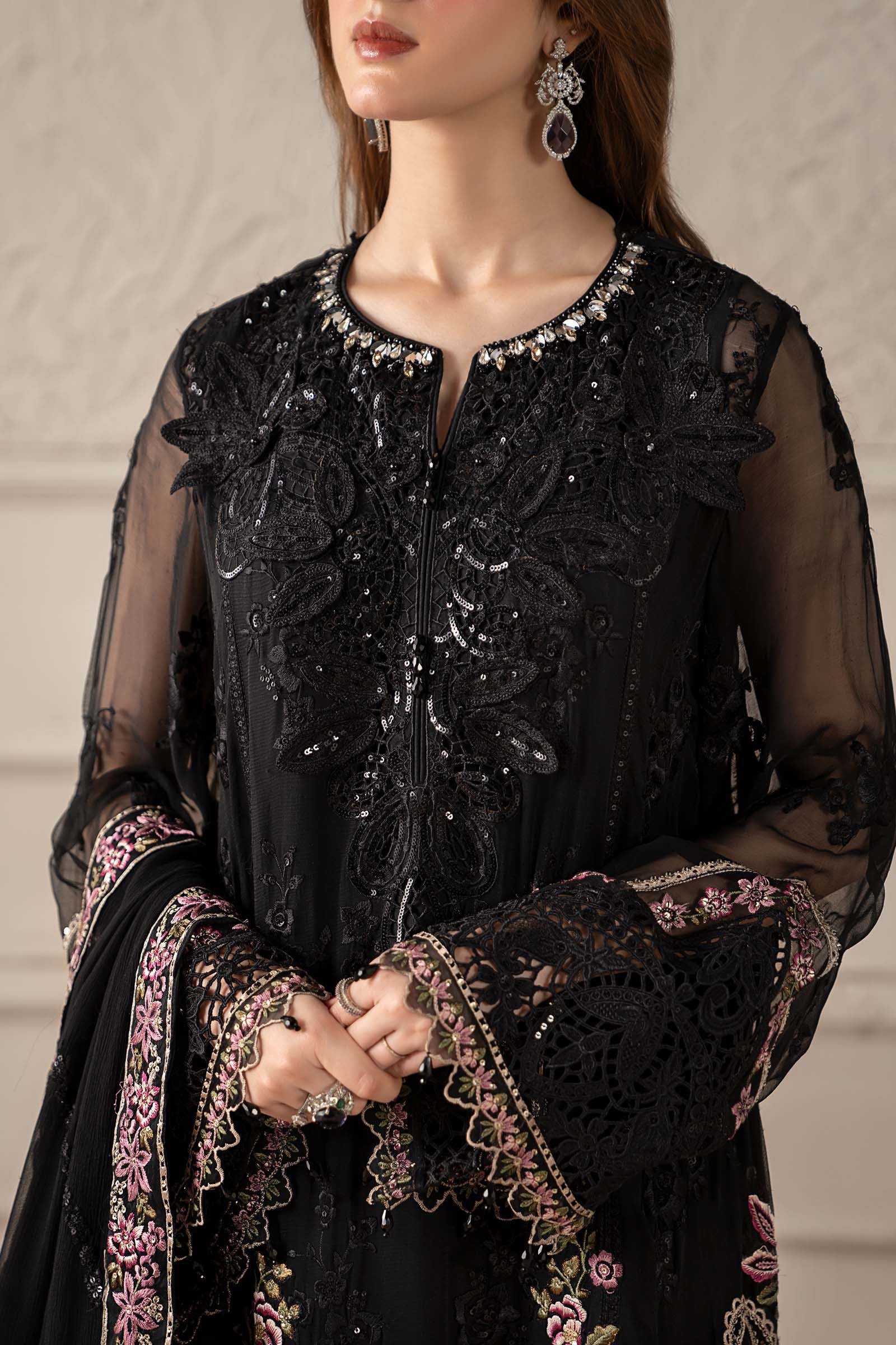 3 Piece Embroidered Chiffon Suit | MCS-25-104 - Image 4