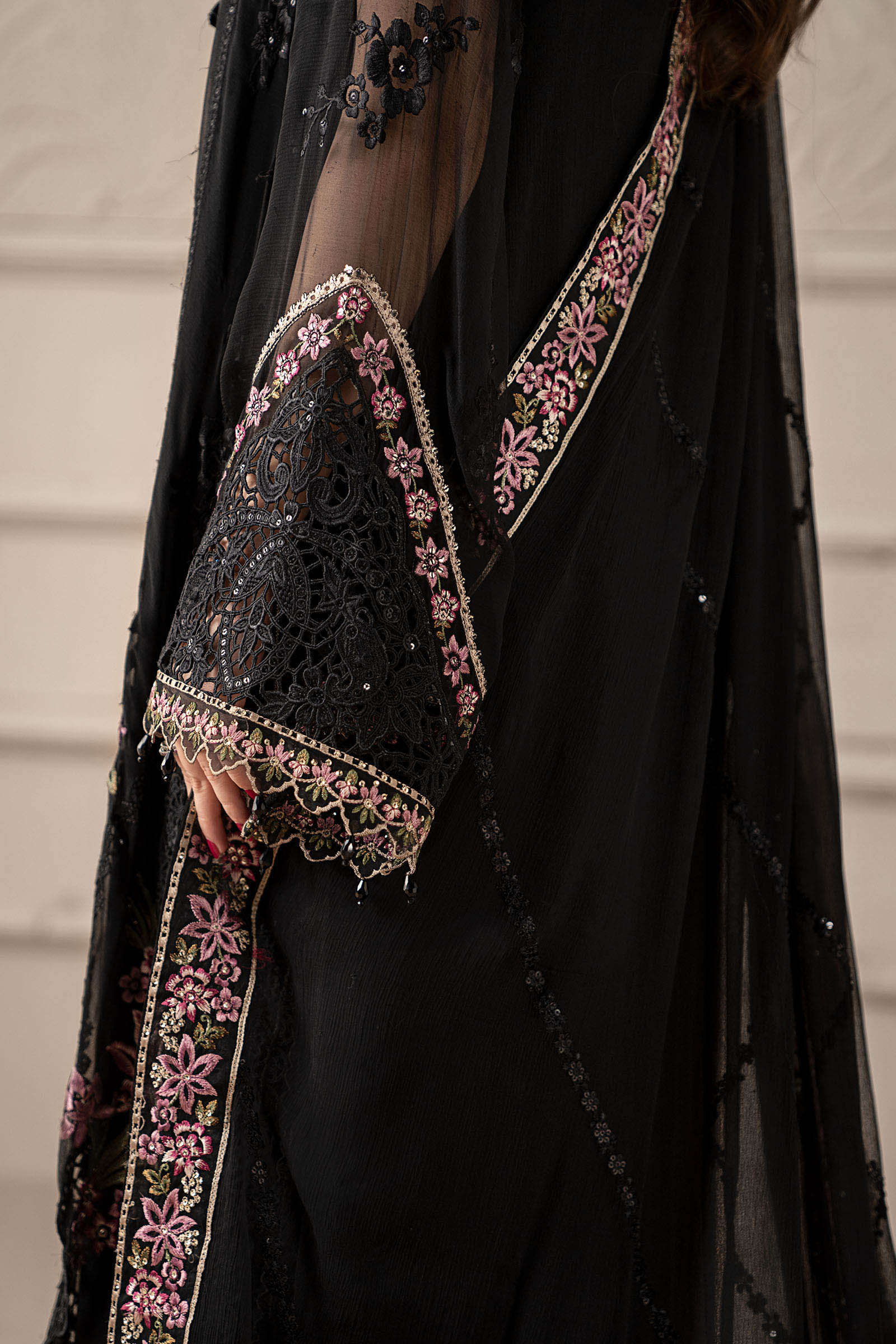 3 Piece Embroidered Chiffon Suit | MCS-25-104 - Image 5