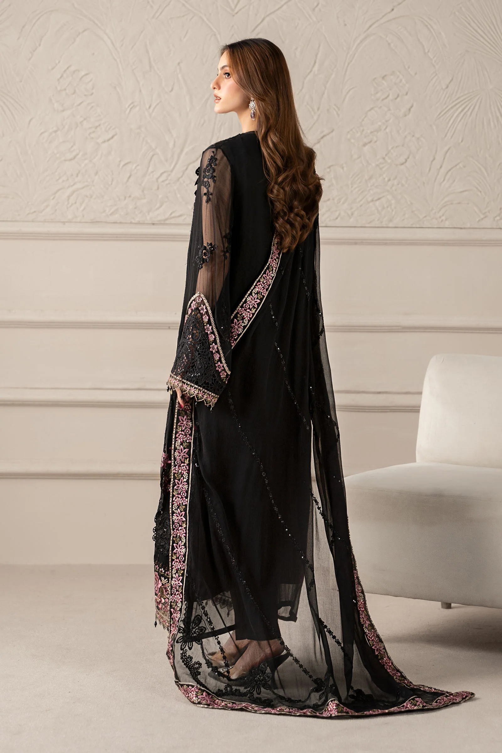 3 Piece Embroidered Chiffon Suit | MCS-25-104 - Image 9