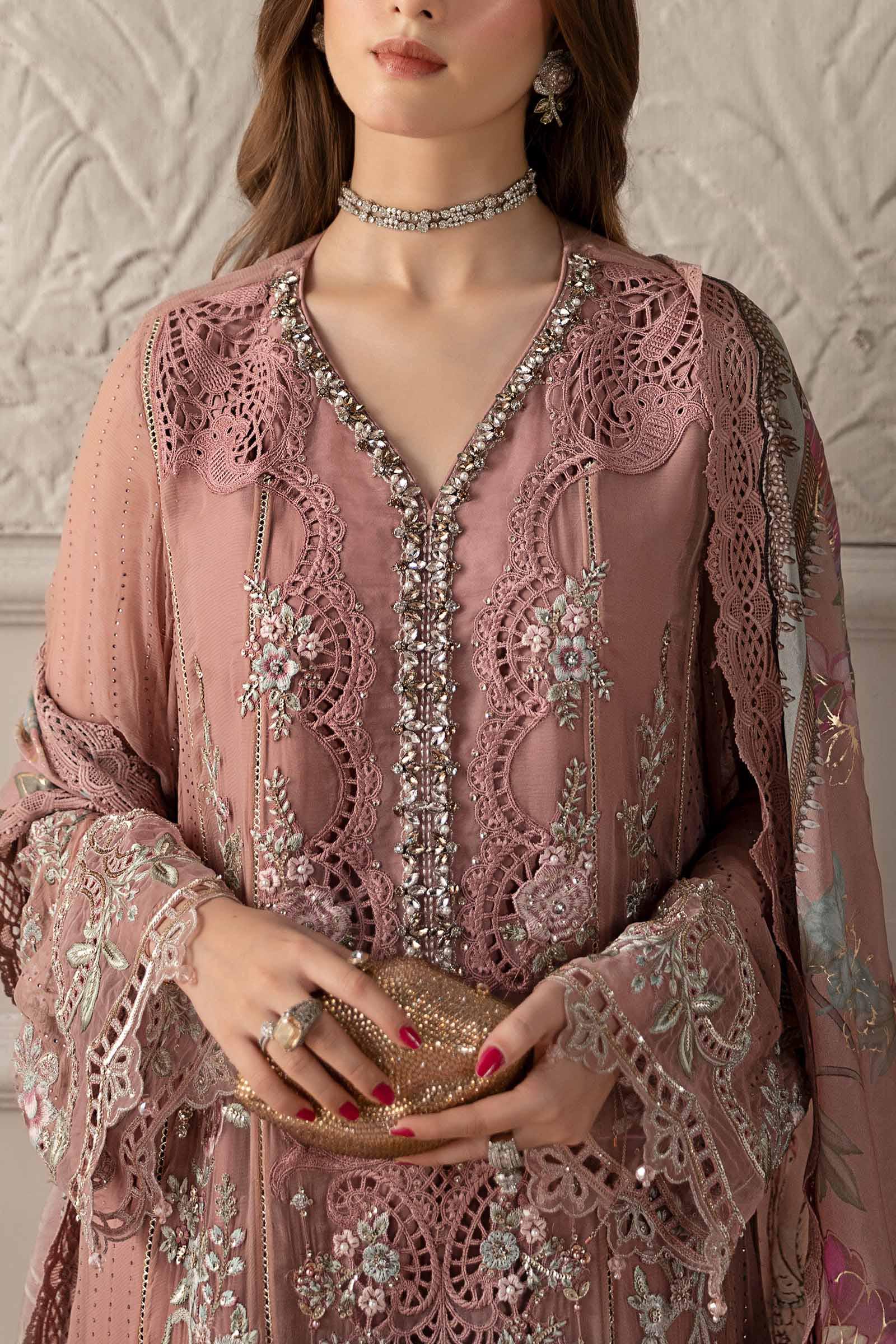 3 Piece Embroidered Chiffon Suit | MCS-25-105 - Image 3