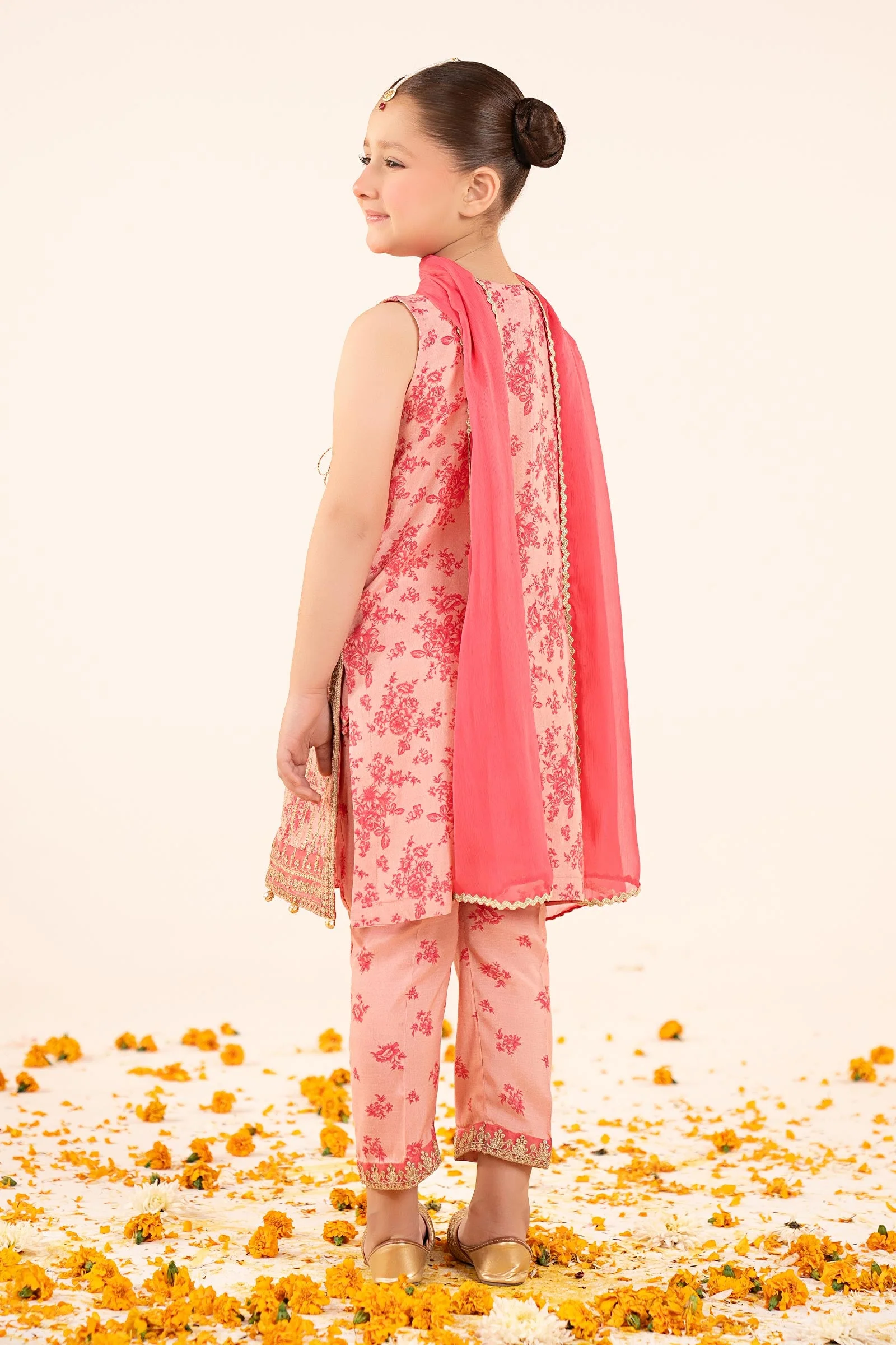 3 Piece Embroidered Raw Silk Suit - Image 5