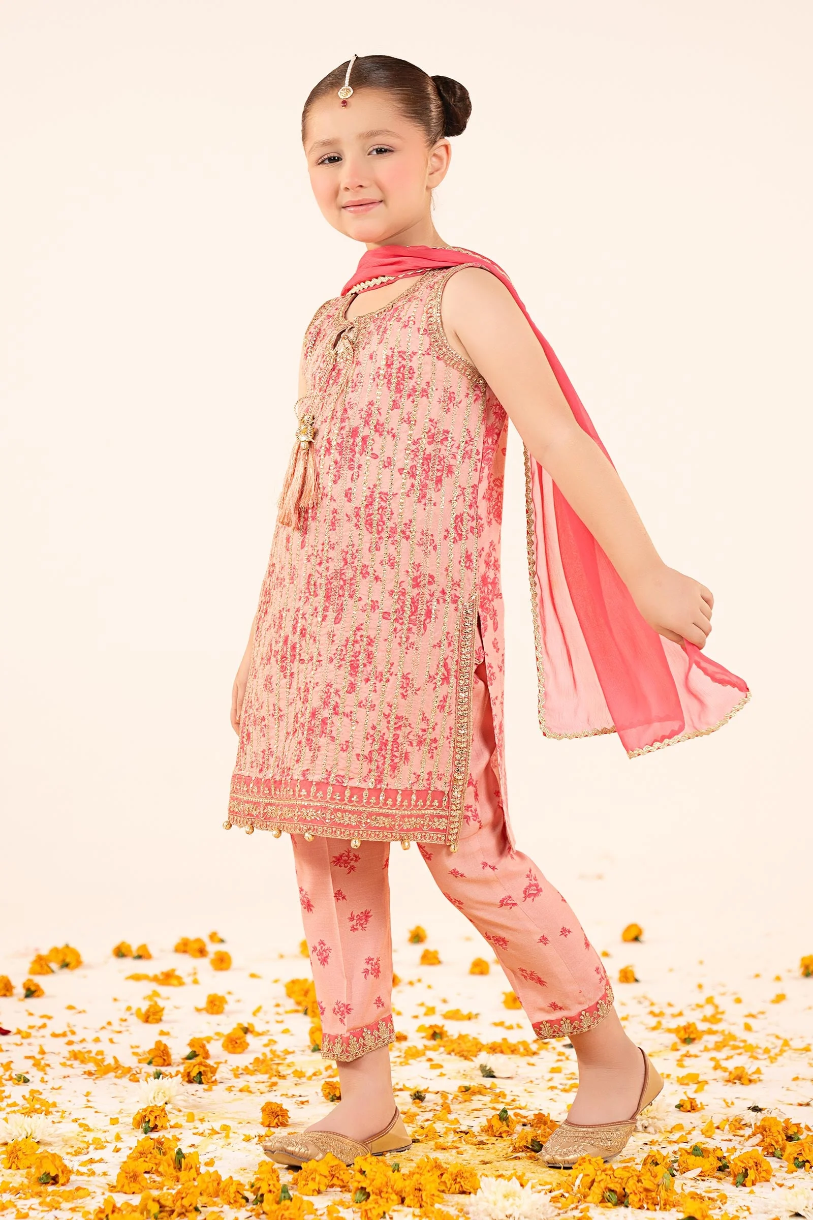3 Piece Embroidered Raw Silk Suit - Image 6