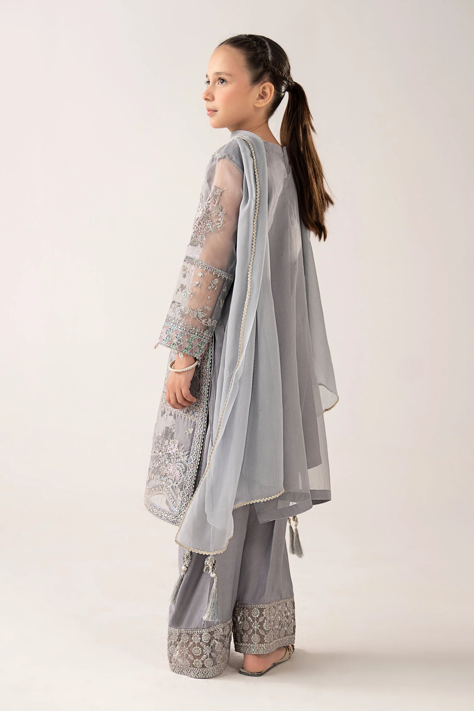 3 Piece Embroidered Organza Suit - Image 7