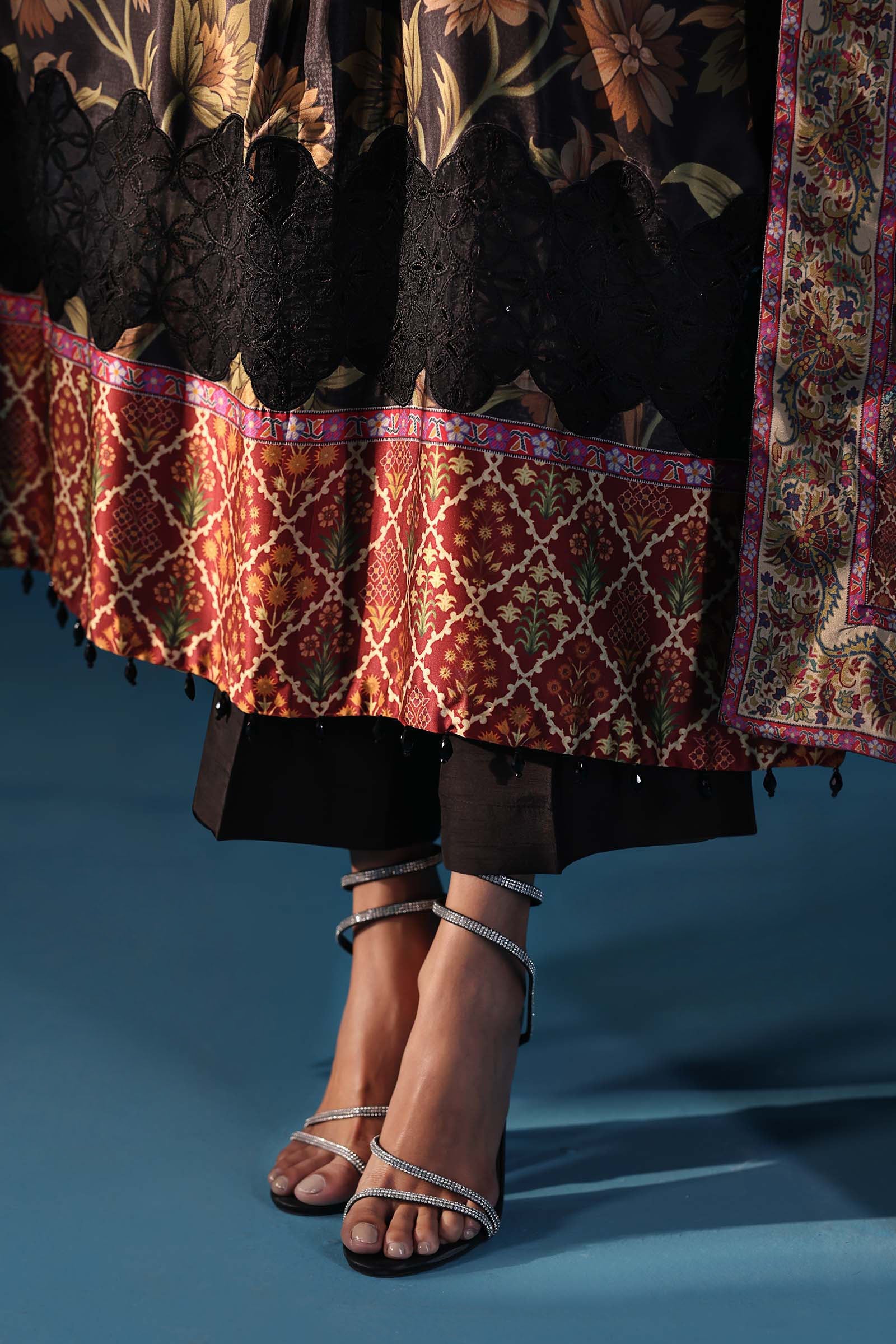 3 Piece Embroidered Satin Silk Suit - Image 6