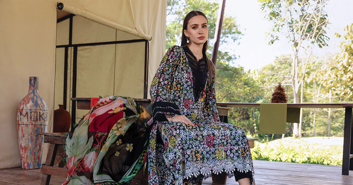3 Piece Unstitched Embroidered Lawn Suit - Image 4