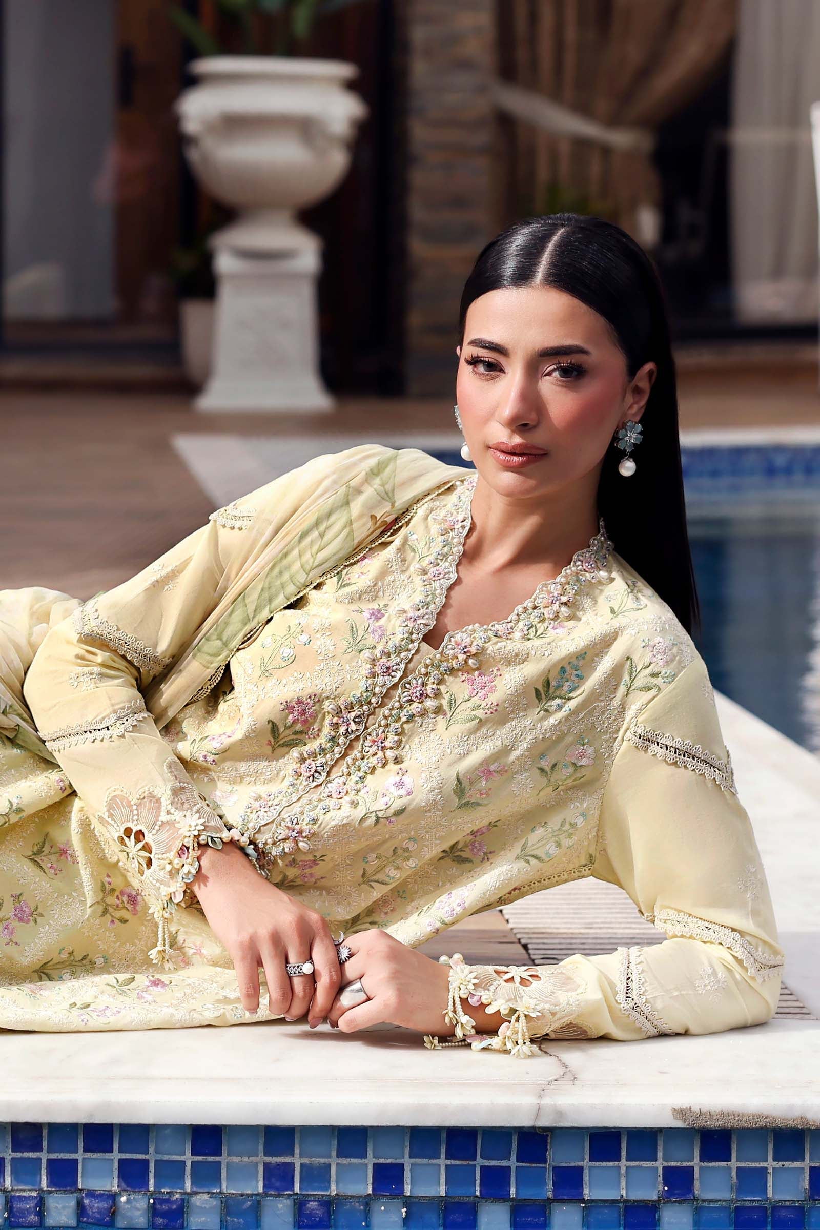 3 Piece Unstitched Embroidered Lawn Suit - Image 9