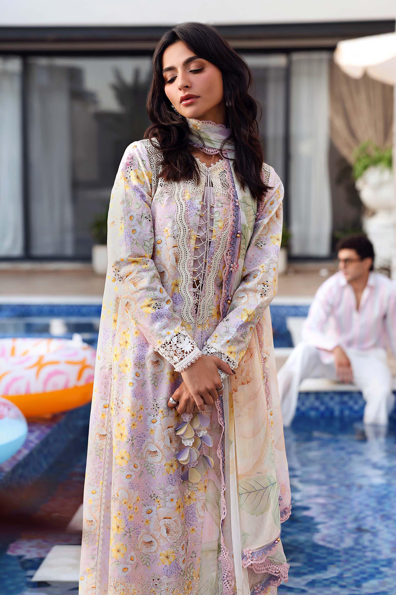3 Piece Unstitched Embroidered Lawn Suit - Image 3