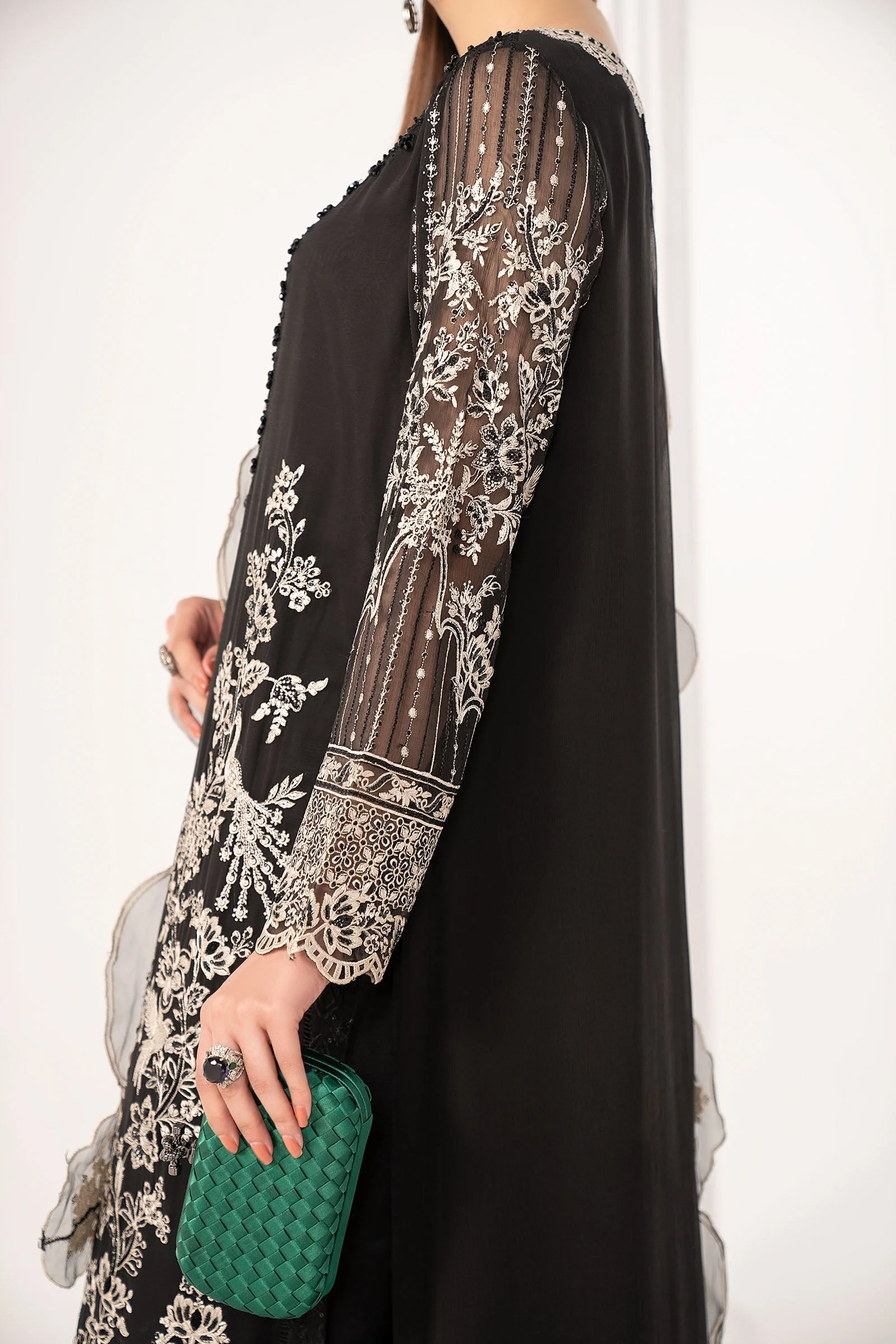 3 Piece Embroidered Chiffon Suit - Image 6