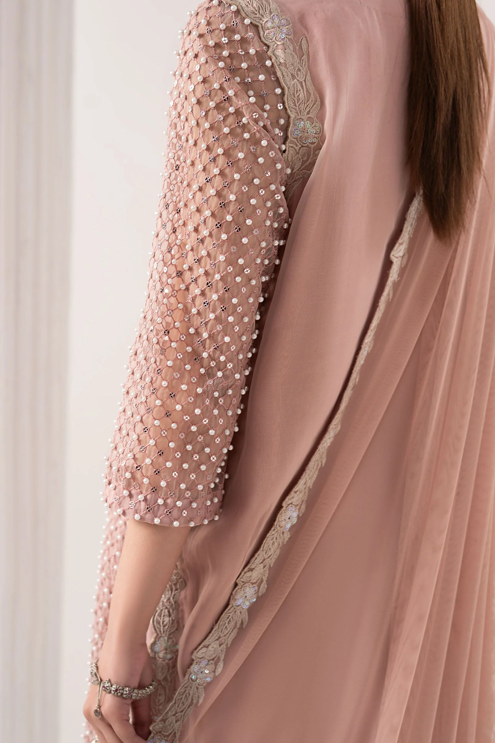 3 Piece Embroidered Organza Suit - Image 4