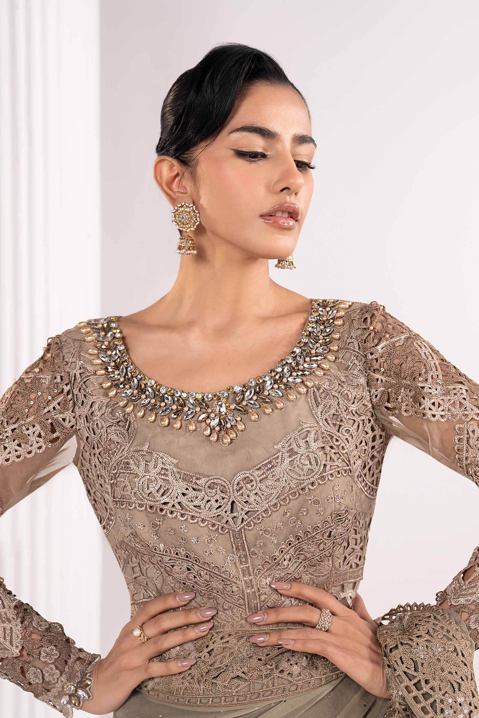 Embroidered Chiffon Saree - Image 3