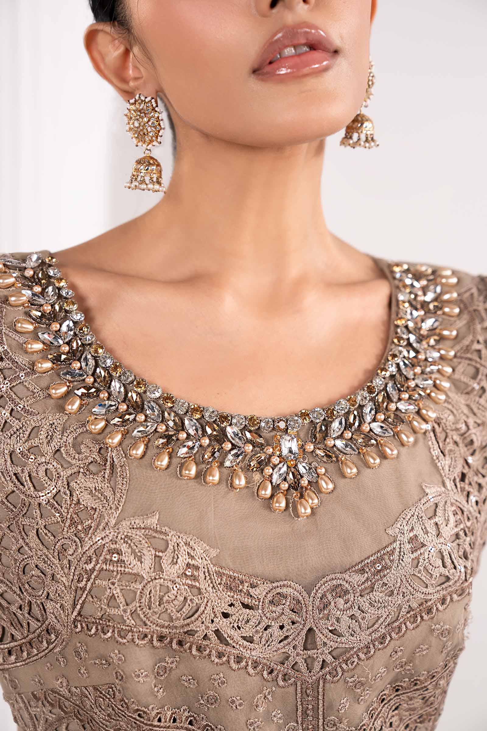 Embroidered Chiffon Saree - Image 4