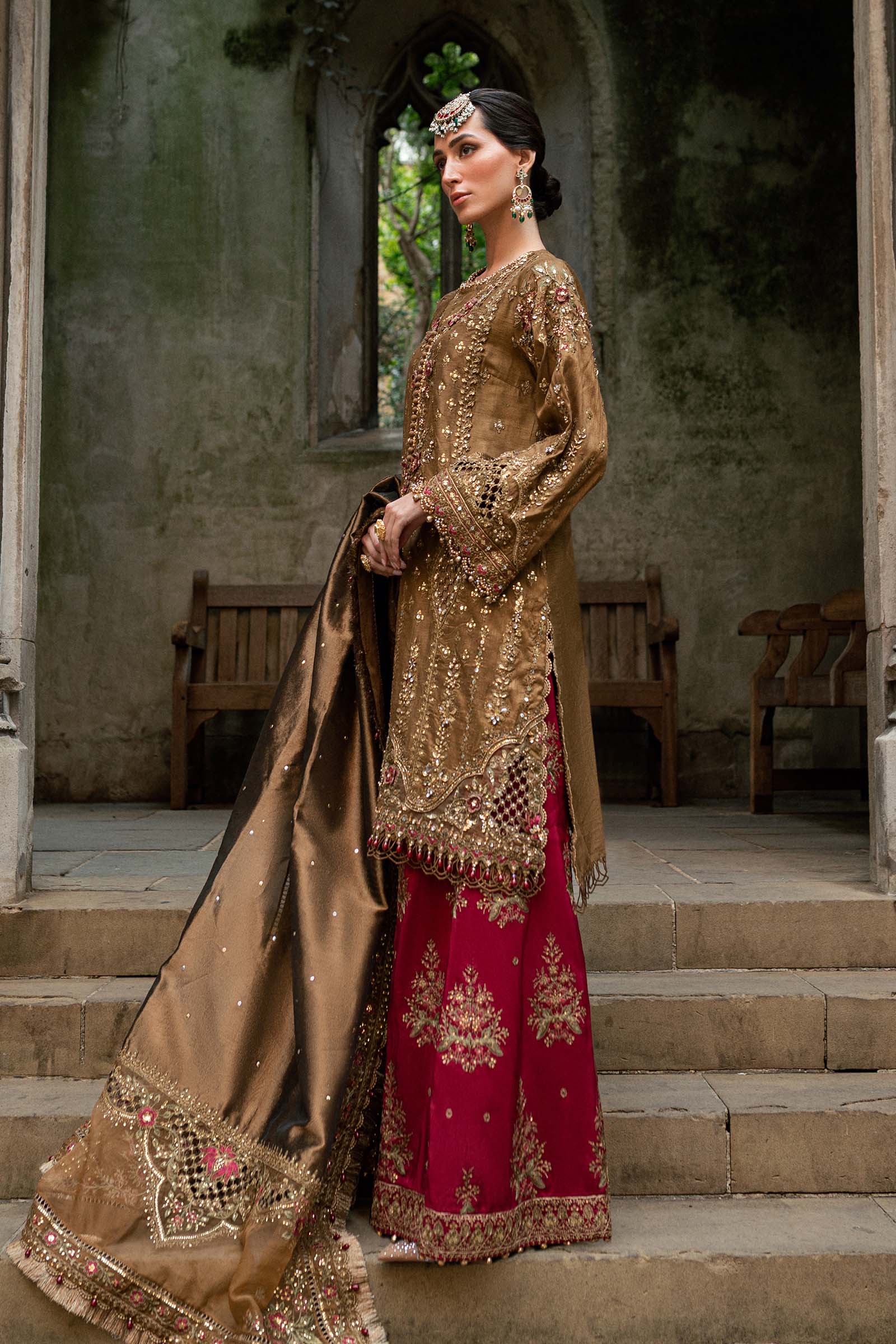 3 Piece Unstitched Embroidered Raw Silk Suit - Image 7