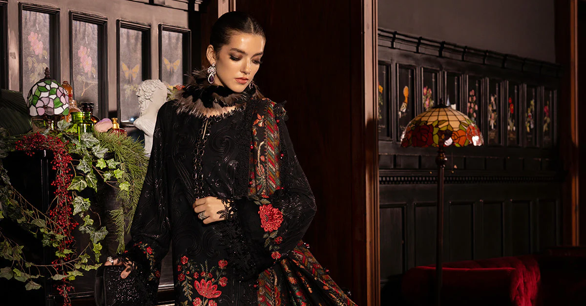 3 Piece Unstitched Embroidered Linen Suit - Image 7